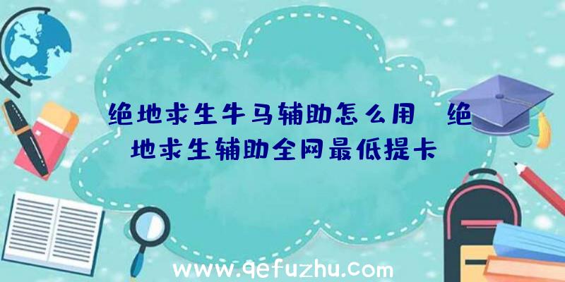 「绝地求生牛马辅助怎么用」|绝地求生辅助全网最低提卡